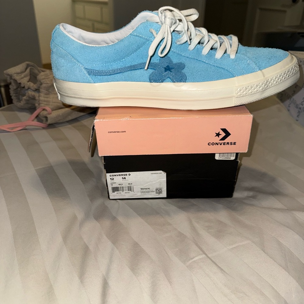 Converse Light Blue Suede Shoes